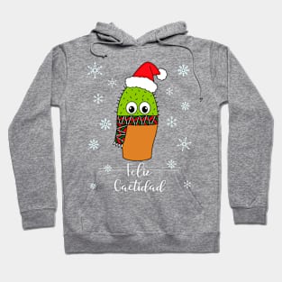 Feliz Cactidad - Cute Cactus With Christmas Scarf Hoodie